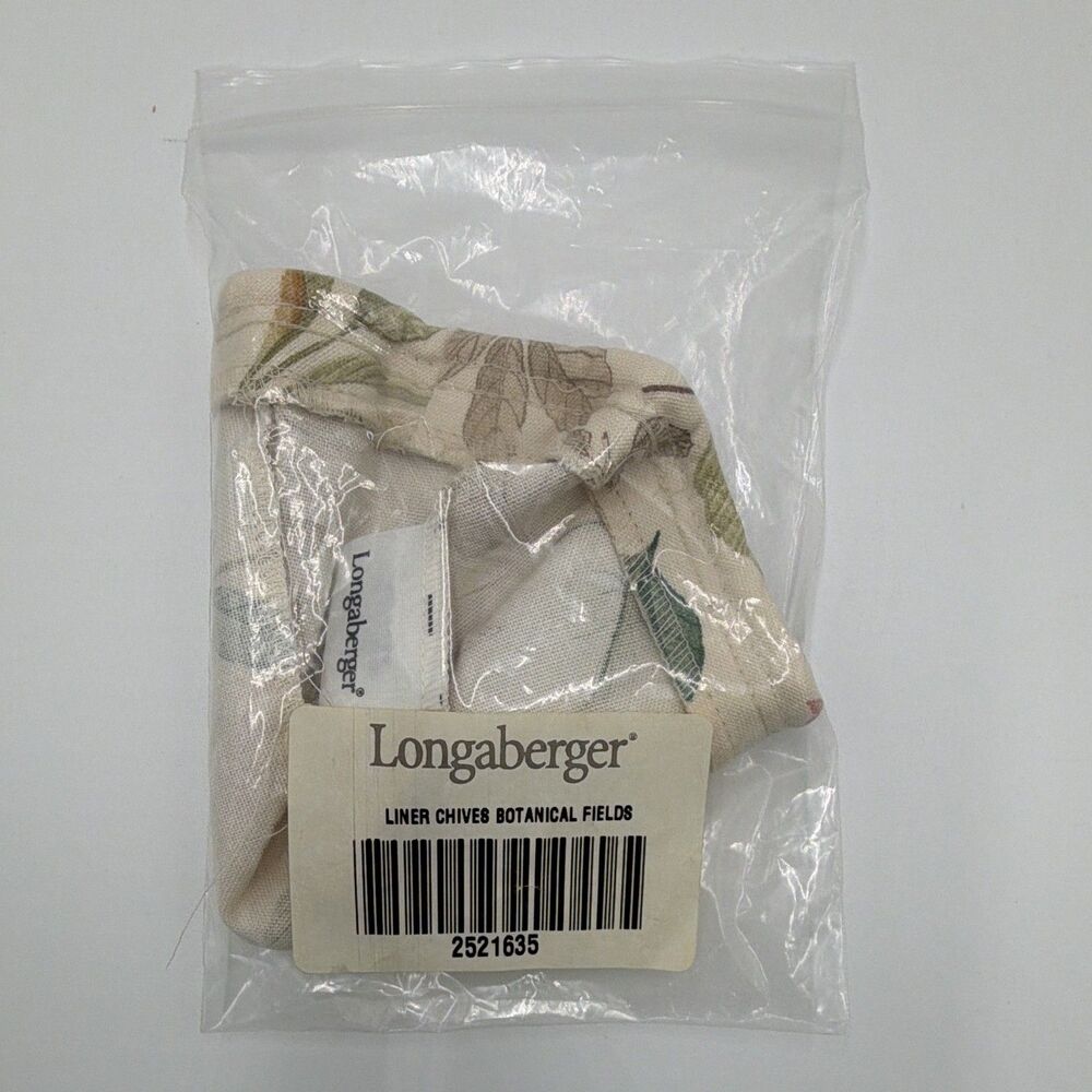 Longaberger 1993 Christmas Bayberry Basket Liner & Protector, Small Beige